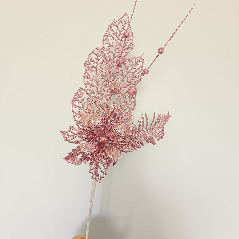 粉色聖誕葉x1個