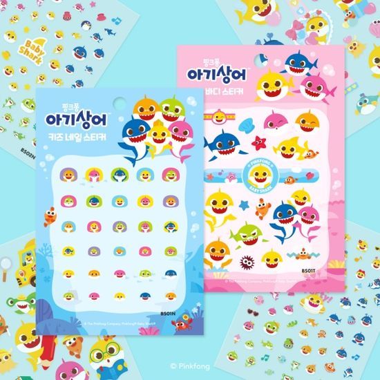 *韓國Pinkfong 碰碰狐 Baby Shark兒童紋身貼紙