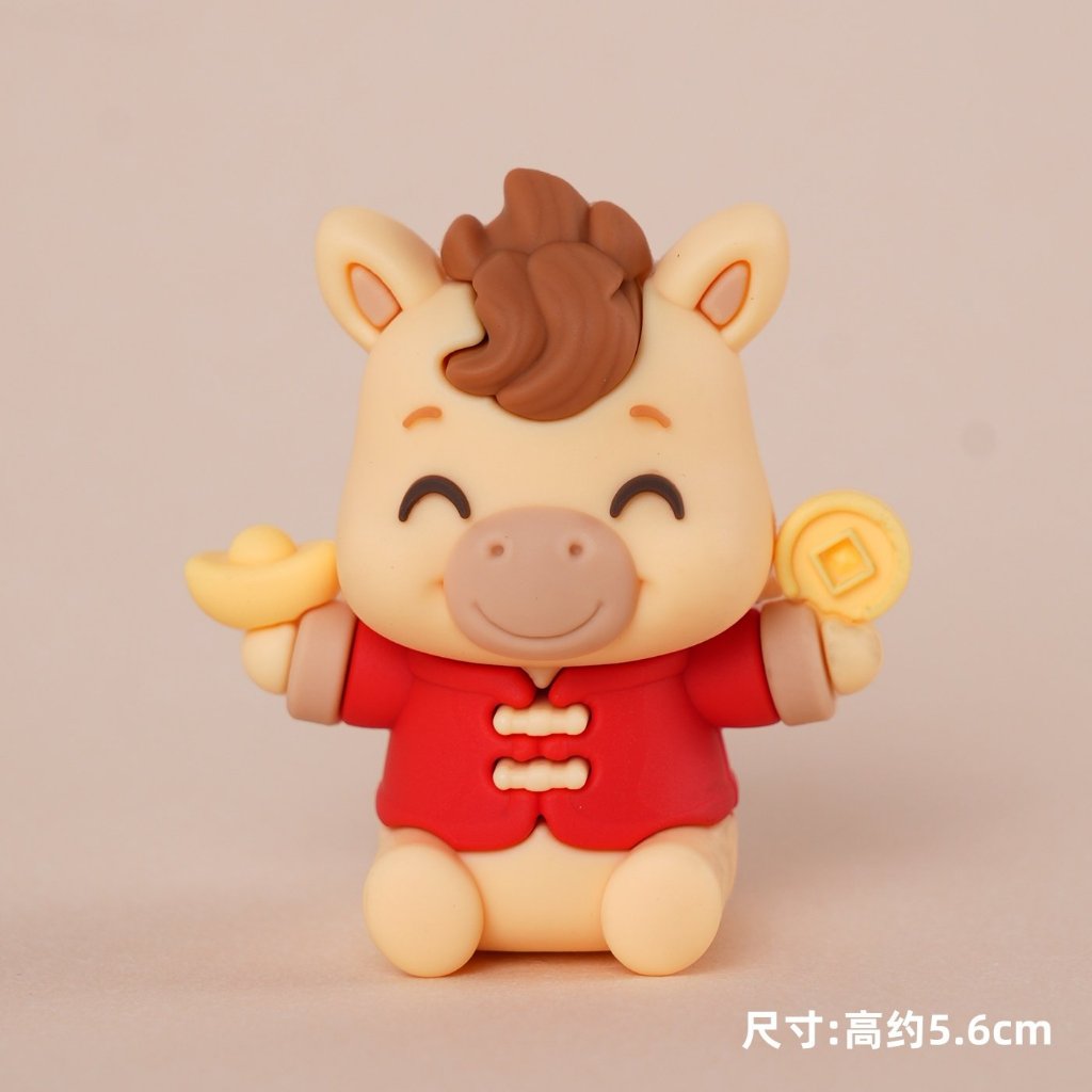 軟膠擺件_坐姿元寶小馬
