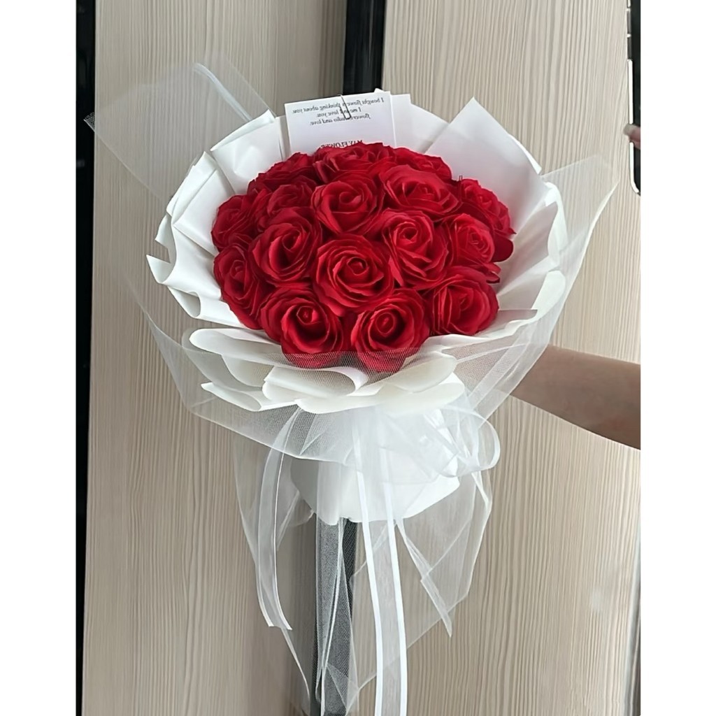 21 朵｜【風絮】紅玫瑰,純花束（無提袋／無燈串）