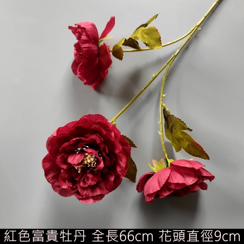 紅色3頭富貴牡丹,🦊~賣場商品眾多，歡迎參觀選購~🦊