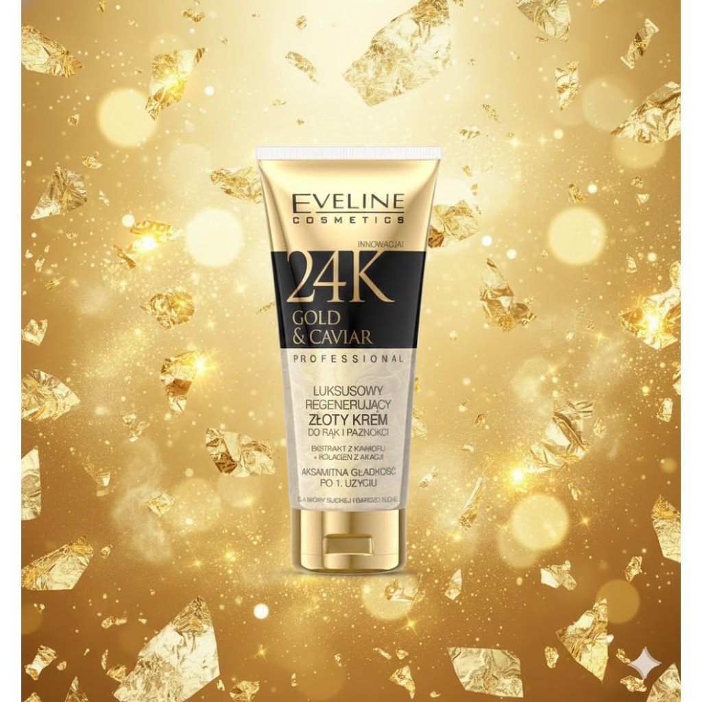 波蘭 Eveline Cosmetics 頂奢 24K金箔魚子醬 全效護手霜 100ml