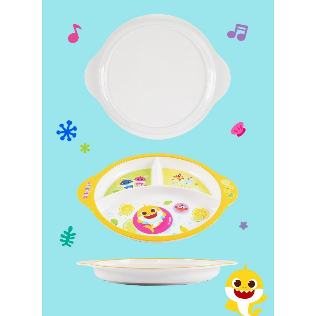 鯊魚寶寶 碰碰狐 美耐皿 三格餐盤