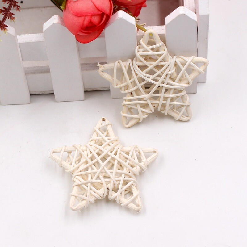 6cm(白色)藤編星星(2個),🦊~賣場商品眾多，歡迎參觀選購~🦊