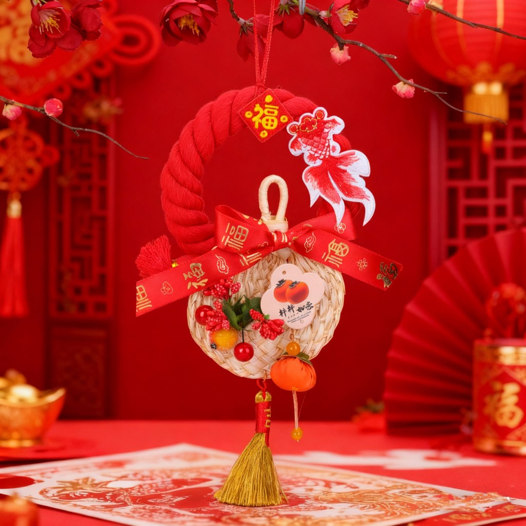 成品_吉祥花圈_柿柿如意,🦊~賣場商品眾多，歡迎參觀選購~🦊