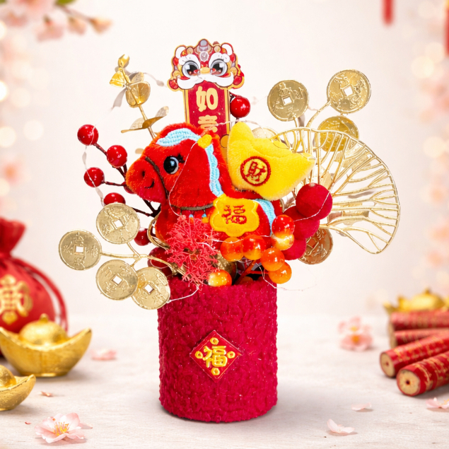 ❰馬上發財❱小福桶(成品),(吊卡、插飾隨機搭配)