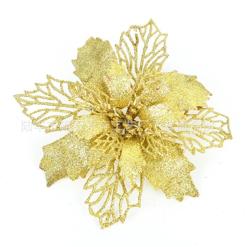 鏤空聖誕花金色(1組2入)