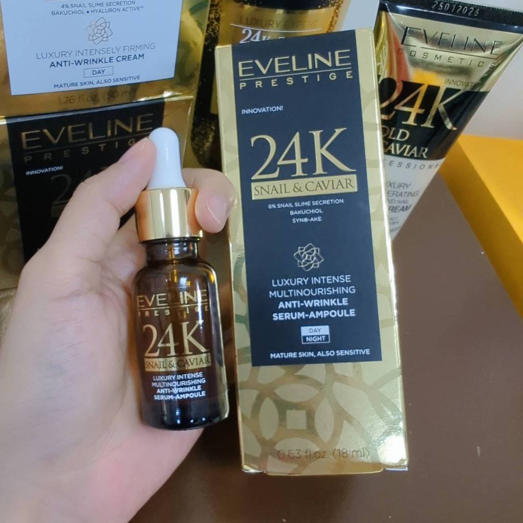 波蘭 Eveline Cosmetics 頂奢 24K蝸牛魚子醬 全效修護精華液 18ml
