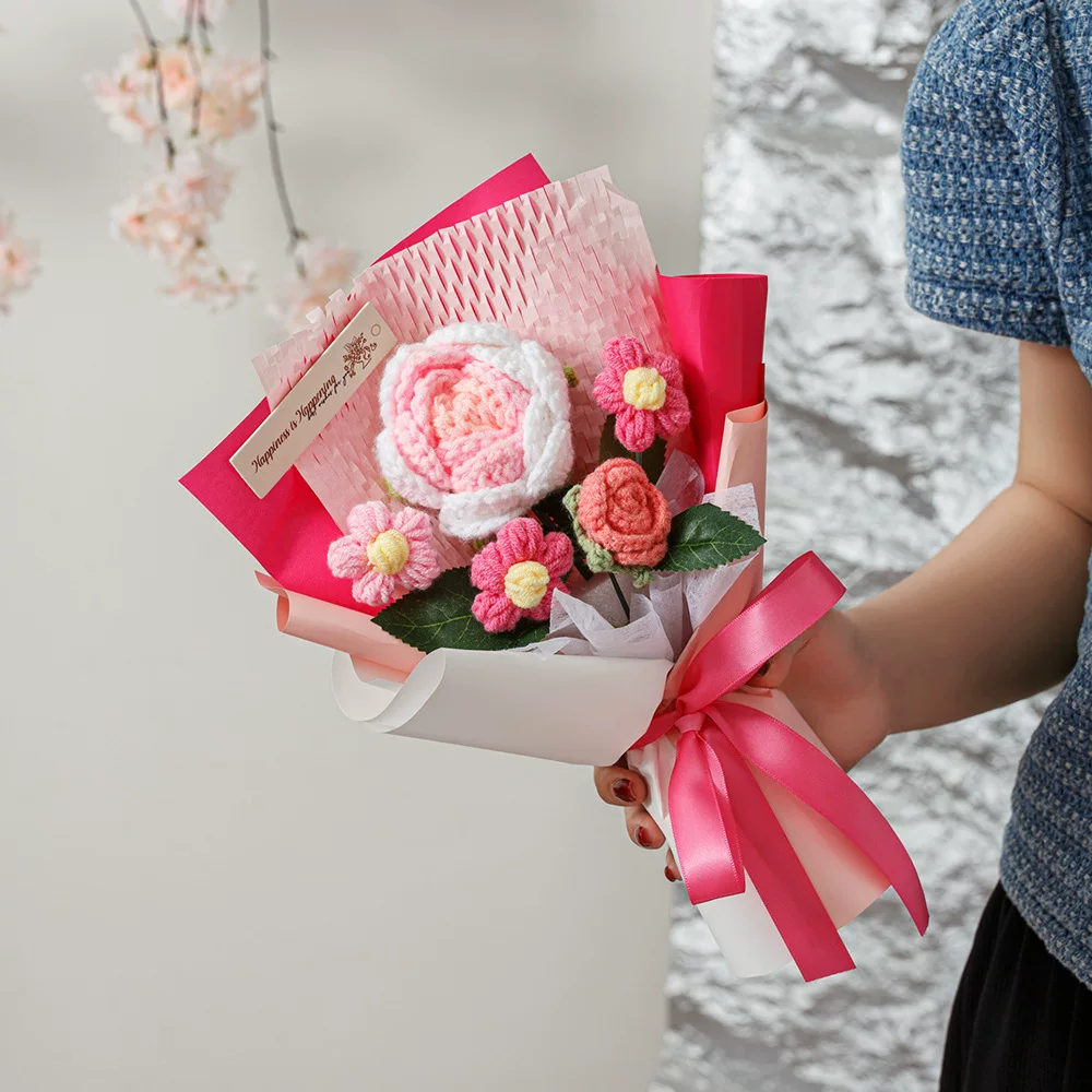 粉玫瑰款,純花束