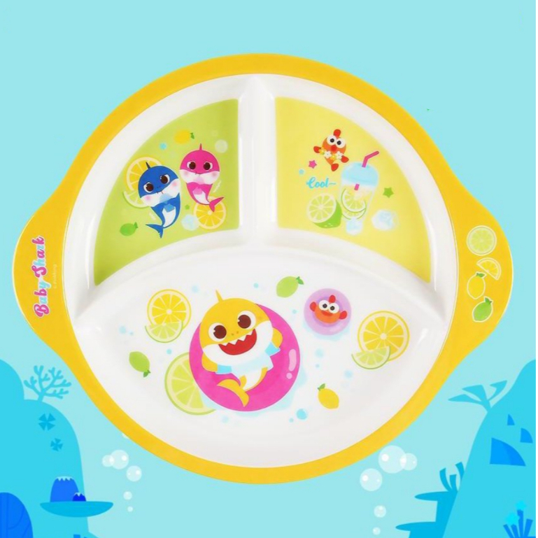 鯊魚寶寶 碰碰狐 美耐皿 三格餐盤
