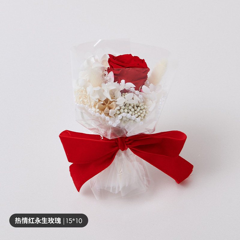 15cm｜熱情紅 永生玫瑰