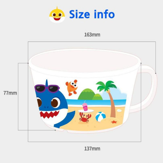 鯊魚寶寶 碰碰狐 美耐皿 單耳兒童麵碗 780ml