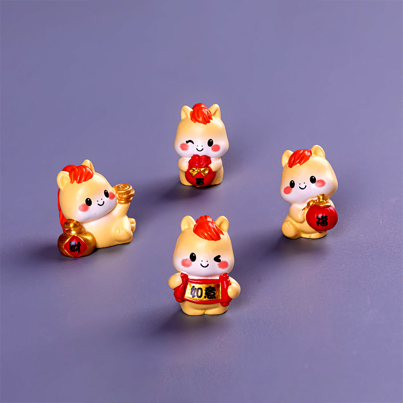 擺件_新年小馬(1組4入)