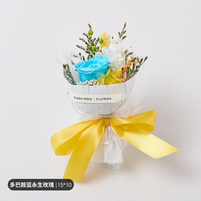 15cm｜多巴胺藍 永生玫瑰