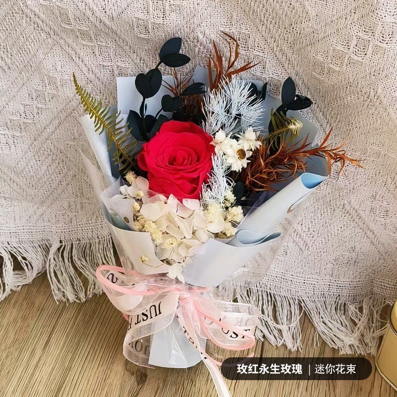 15cm | 法式玫紅 永生玫瑰