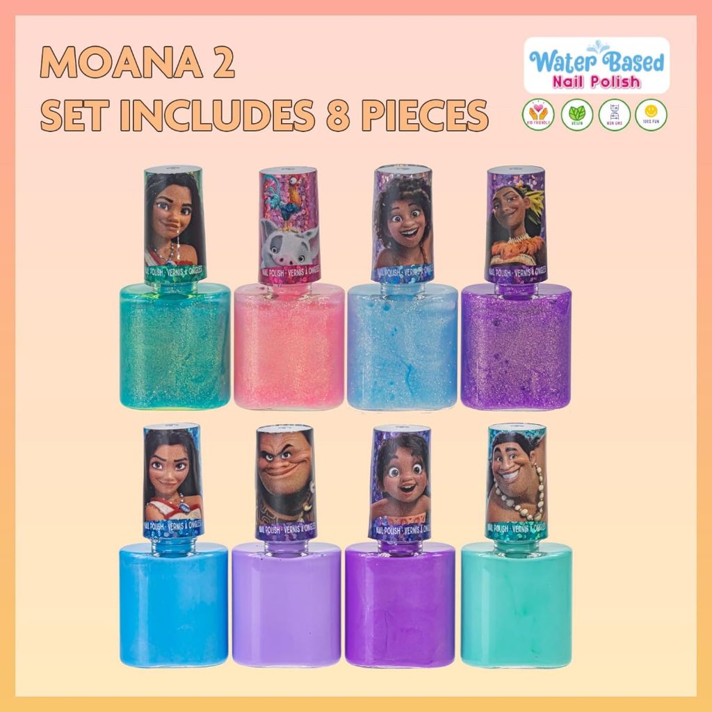 迪士尼 Moana 海洋奇緣 兒童水性指甲油禮盒 8色組 美國正版