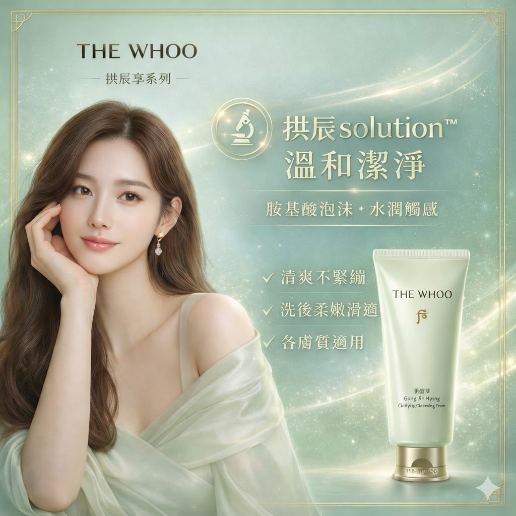 Whoo 后 拱辰享陰陽調和洗顏乳 180ml 胺基酸潔淨 溫和洗淨 水潤清爽 各膚質適用 韓系保養 頂級潔顏