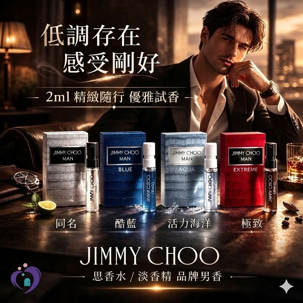 Jimmy Choo 男士香水試管小樣 2ml （/酷藍/活力海洋/極致）