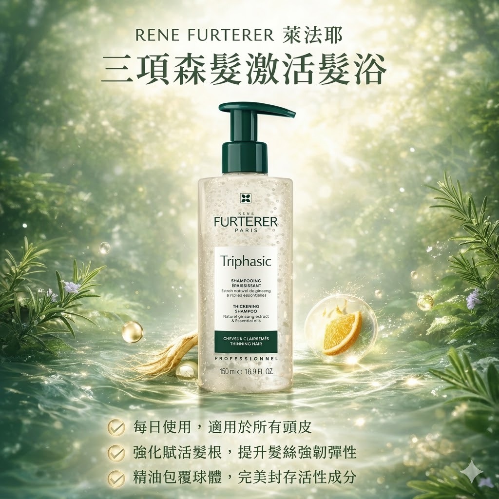 RENE FURTERER 萊法耶 三項森髮激活髮浴 500ml