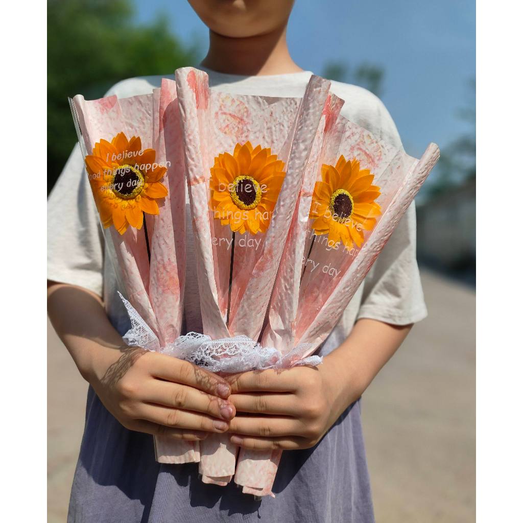 30cm向日葵黃色花套花束,1枝