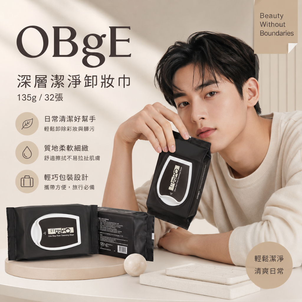 OBGE深層潔淨卸妝巾 135g/32張