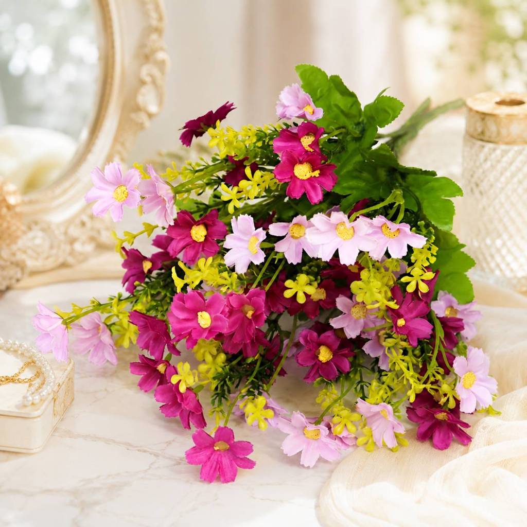 台灣現貨【小雛菊花材】29cm小雛菊花材, 仿真小雛菊, 小雛菊把束花, 油畫花材, 雙色花材, 插花配材, 花藝材料