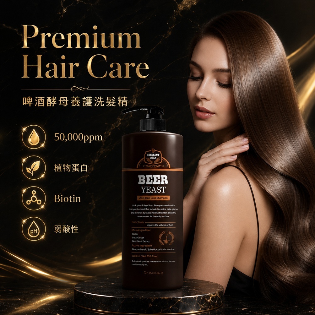 Dr.RAPHA-R 啤酒酵母強健髮根洗髮精 1000ml 韓國 植萃蛋白養護頭皮 豐盈蓬鬆 清爽潔淨 男女適用 大容量