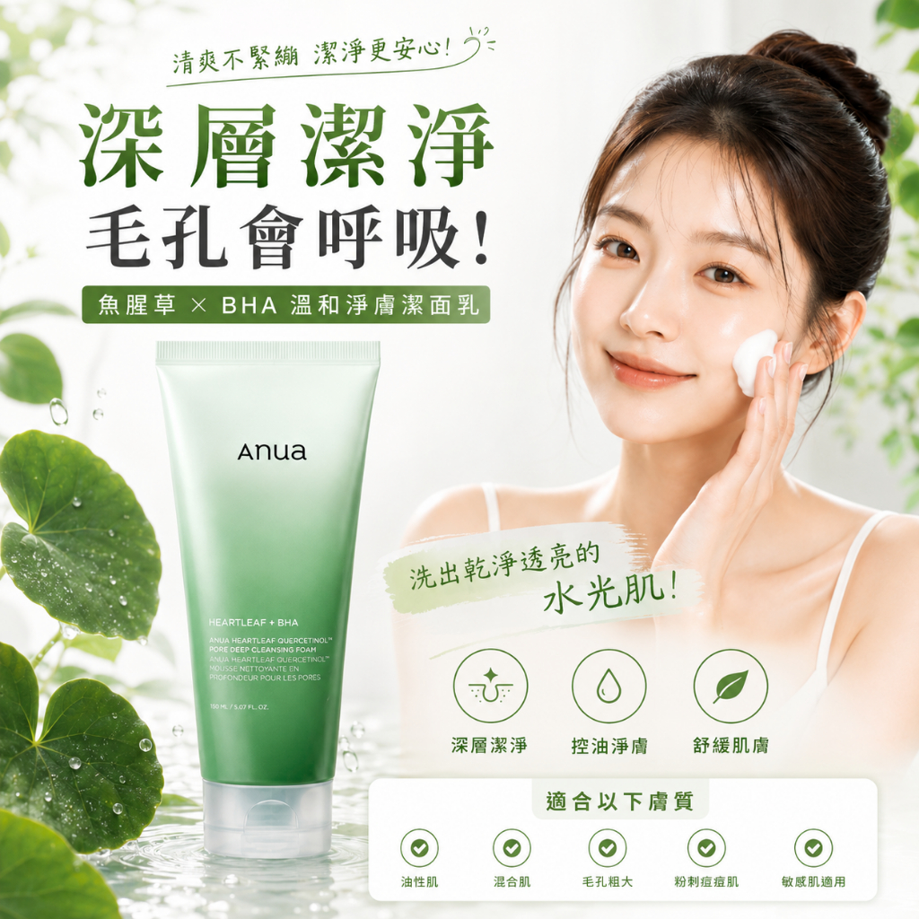 Anua 魚腥草槲皮素皮脂毛孔深層潔面乳(150ml)