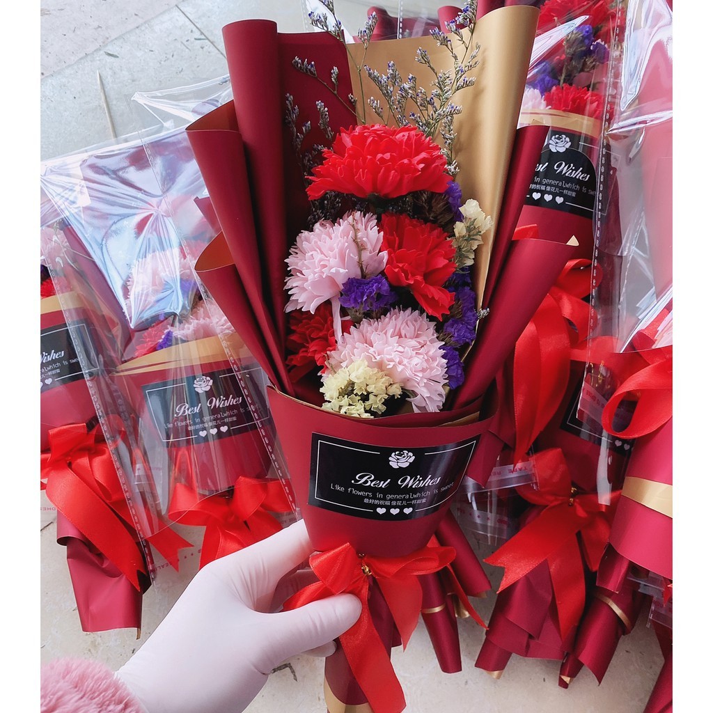 ❰紅/粉❱彩色康乃馨(紅包裝)