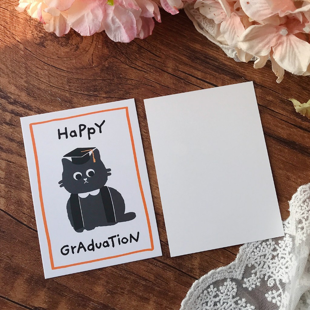 11cm畢業貓貓畢業卡片（５入）