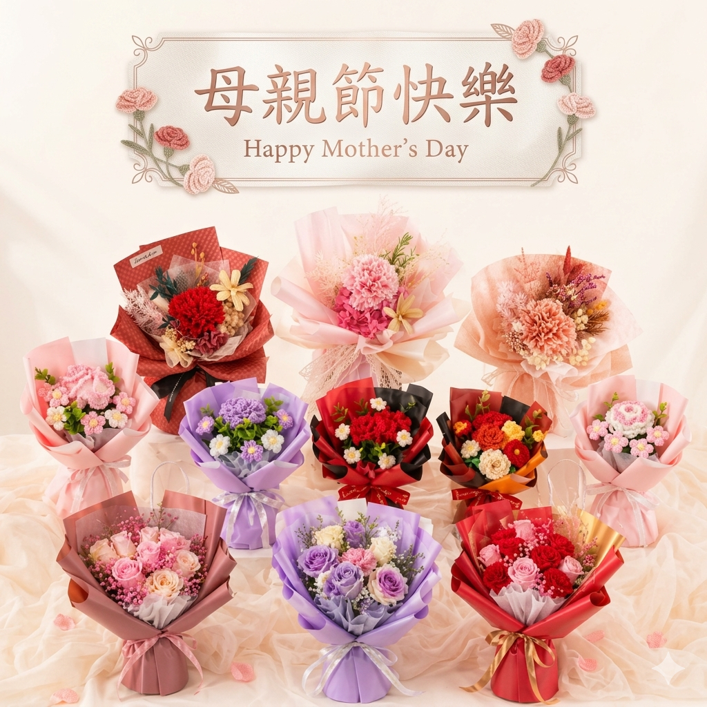 台灣現貨【母親節花束合集】母親節花束 康乃馨花束 禮盒 玫瑰 雛菊 小熊花束 生日禮物 香皂花 拍照 居家佈置