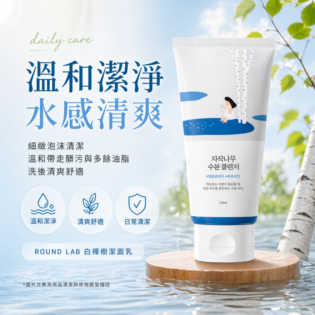 RoundLab 白樺樹保濕潔面乳 #藍150ml