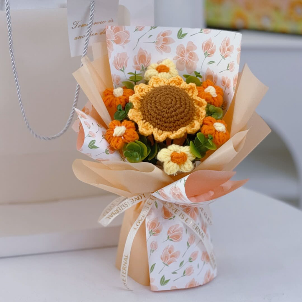 30cm向日葵款(花紙款),純花束（無提袋／無燈串）