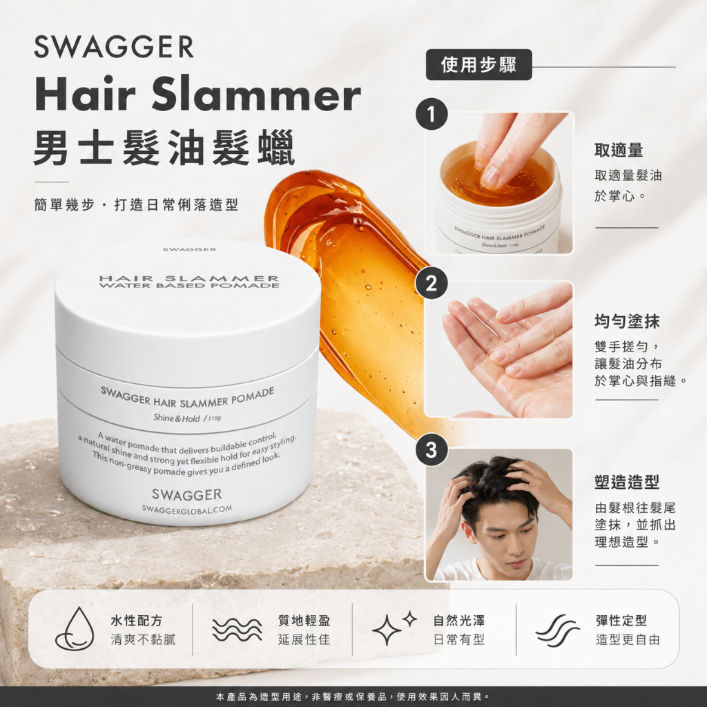 韓國 Swagger Hair Slammer 男士水性髮油髮蠟 110g