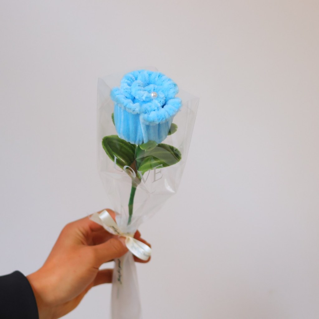 扭扭花玫瑰1支(淺藍)