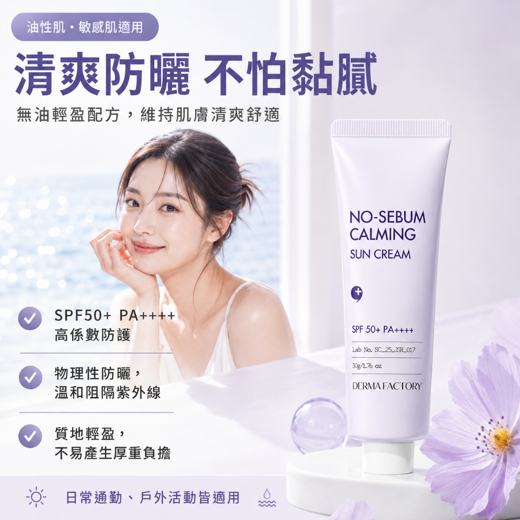 DermaFactory 控油舒緩物理防曬霜 SPF50+ PA++++ 50g