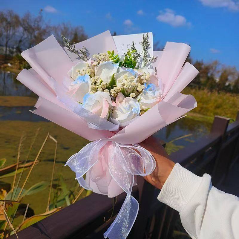 9 朵｜人魚姬玫瑰花束,純花束（無提袋／無燈串）
