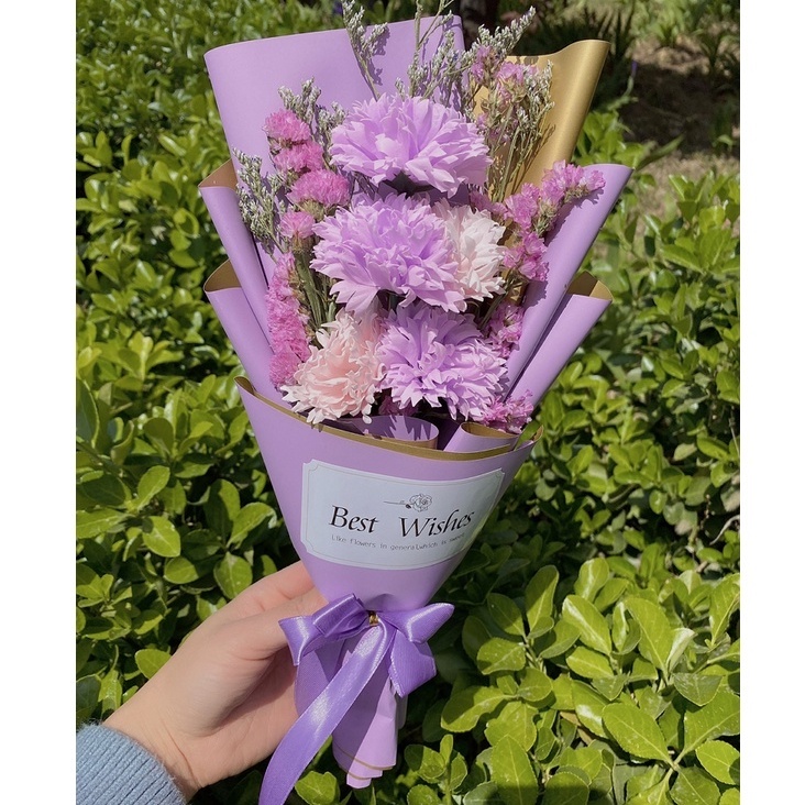 ❰紫/粉❱彩色康乃馨(紫包裝)