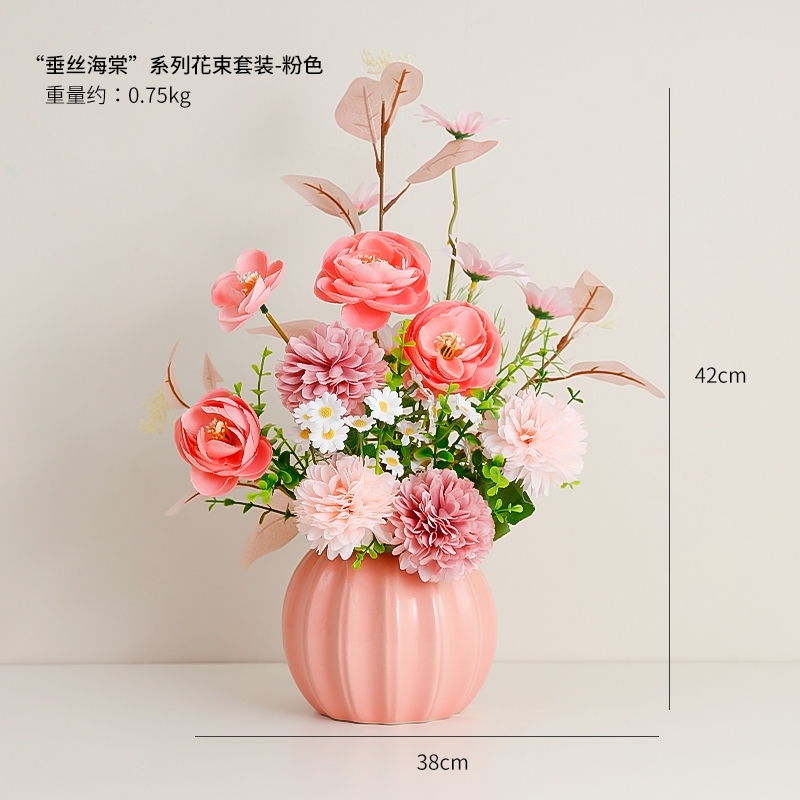 台灣現貨【新年福桶擺件】福桶宵花紅果仿真盆栽 玄關櫃檯 開運送禮 成品免組裝