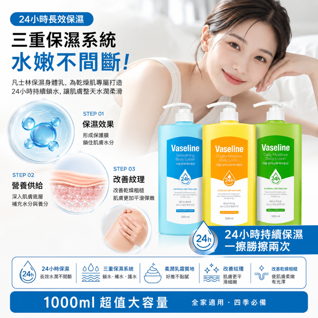 C2Y 凡士林身體乳1000ml