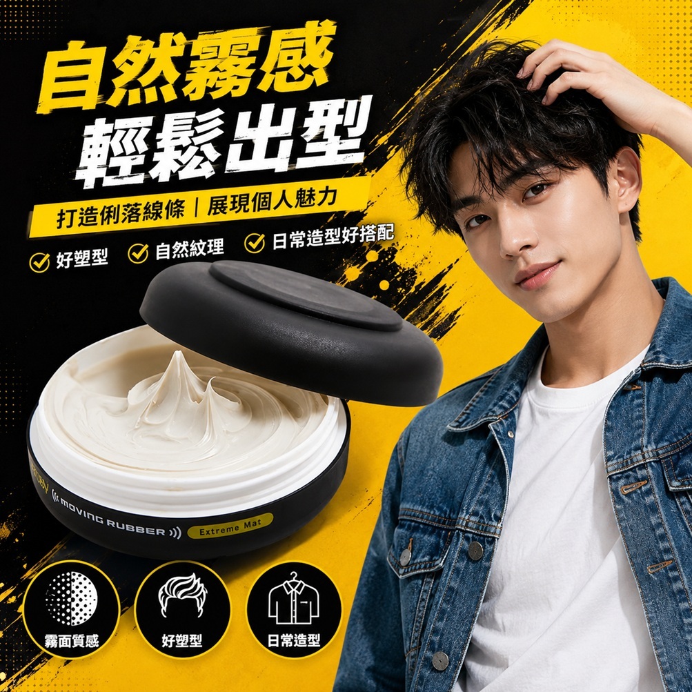 GATSBy Moving Rubber 極致霧面髮蠟(80g)