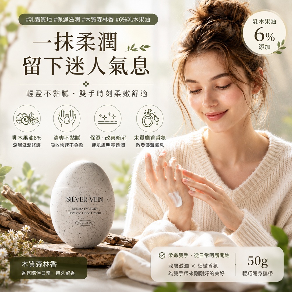 韓國 DermaFactory 銀色貝恩 香氛護手霜 50g