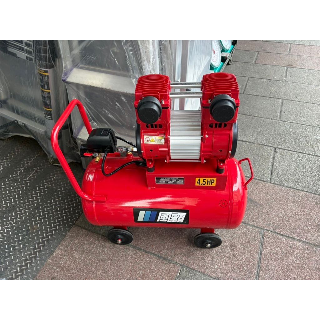 附發票 風霸經銷GFOX雙缸4.5HP60L無油靜音空壓機 空氣壓縮機 可 木工 噴漆修補 商品圖片 2