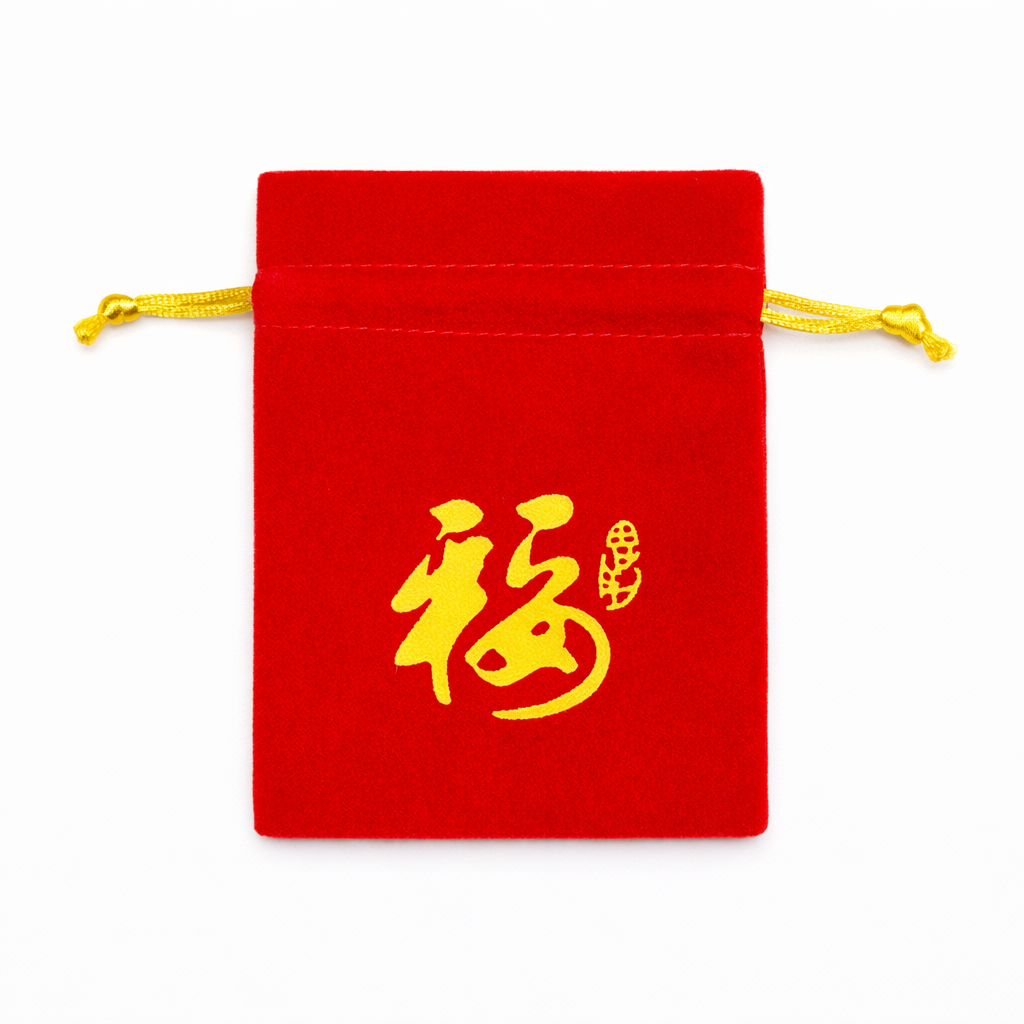 (方袋)迷你福字絨布方袋9*12cm