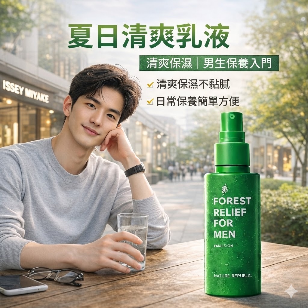 NATURE REPUBLIC 男士森林舒緩乳液 150ml 濟州扁柏水 保濕舒緩 植萃保養 日常臉部保養