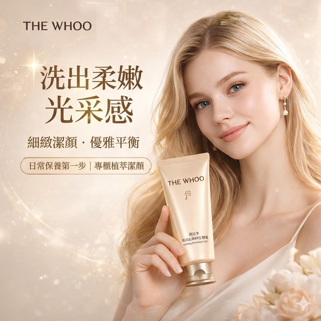 Whoo 后 拱辰享陰陽調和洗顏乳 180ml 胺基酸潔淨 溫和洗淨 水潤清爽 各膚質適用 韓系保養 頂級潔顏