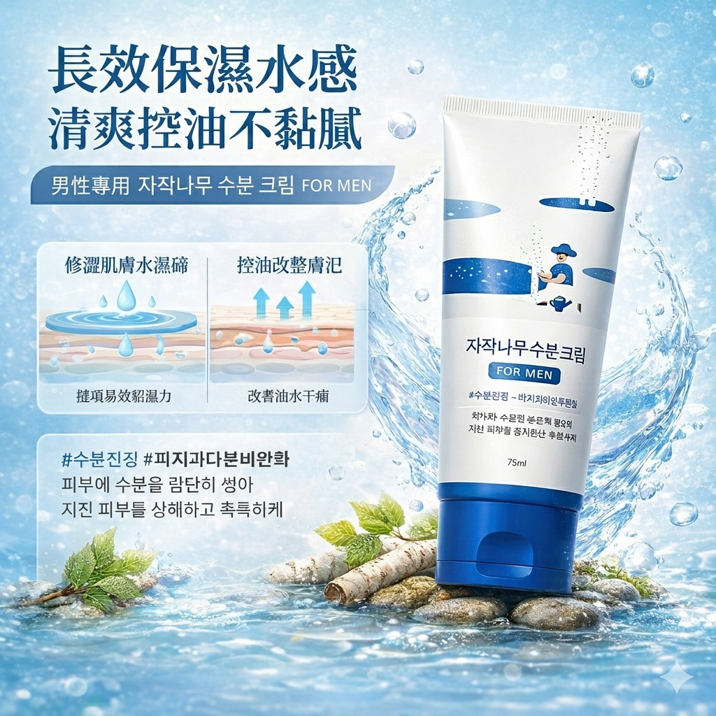 Roundlab 男士用白樺樹保濕乳霜 75ml
