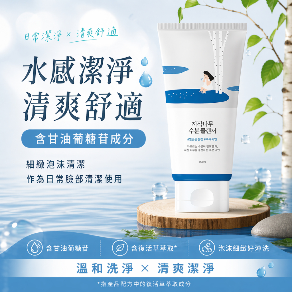 RoundLab 白樺樹保濕潔面乳 #藍150ml