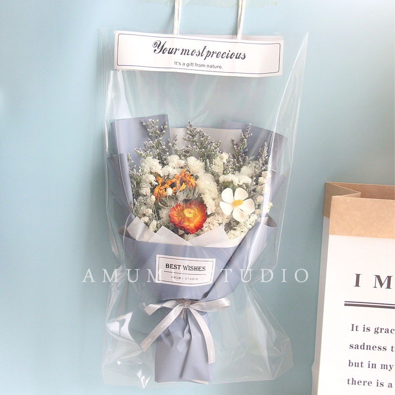 台灣現貨【乾燥棉花花束】IG風格白羅蘭松果綜合乾燥花束 不凋免照顧 畢業情人節母親節花束 生日禮物