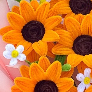 台灣現貨【扭扭棒向日葵花束】50cm韓系療癒畢業花禮 生日送禮 拍照打卡 櫥窗提袋燈串可選 桌面擺飾溫暖祝福